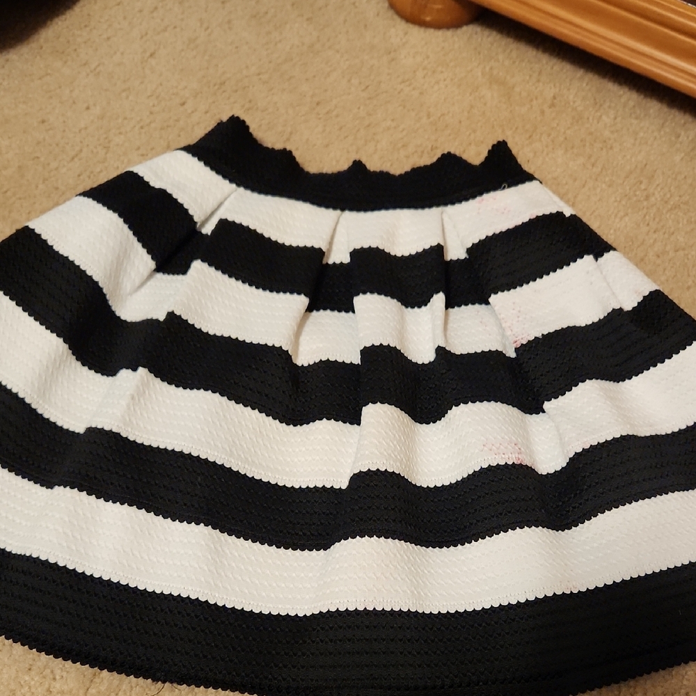 Express Black and White A-Line Skirt